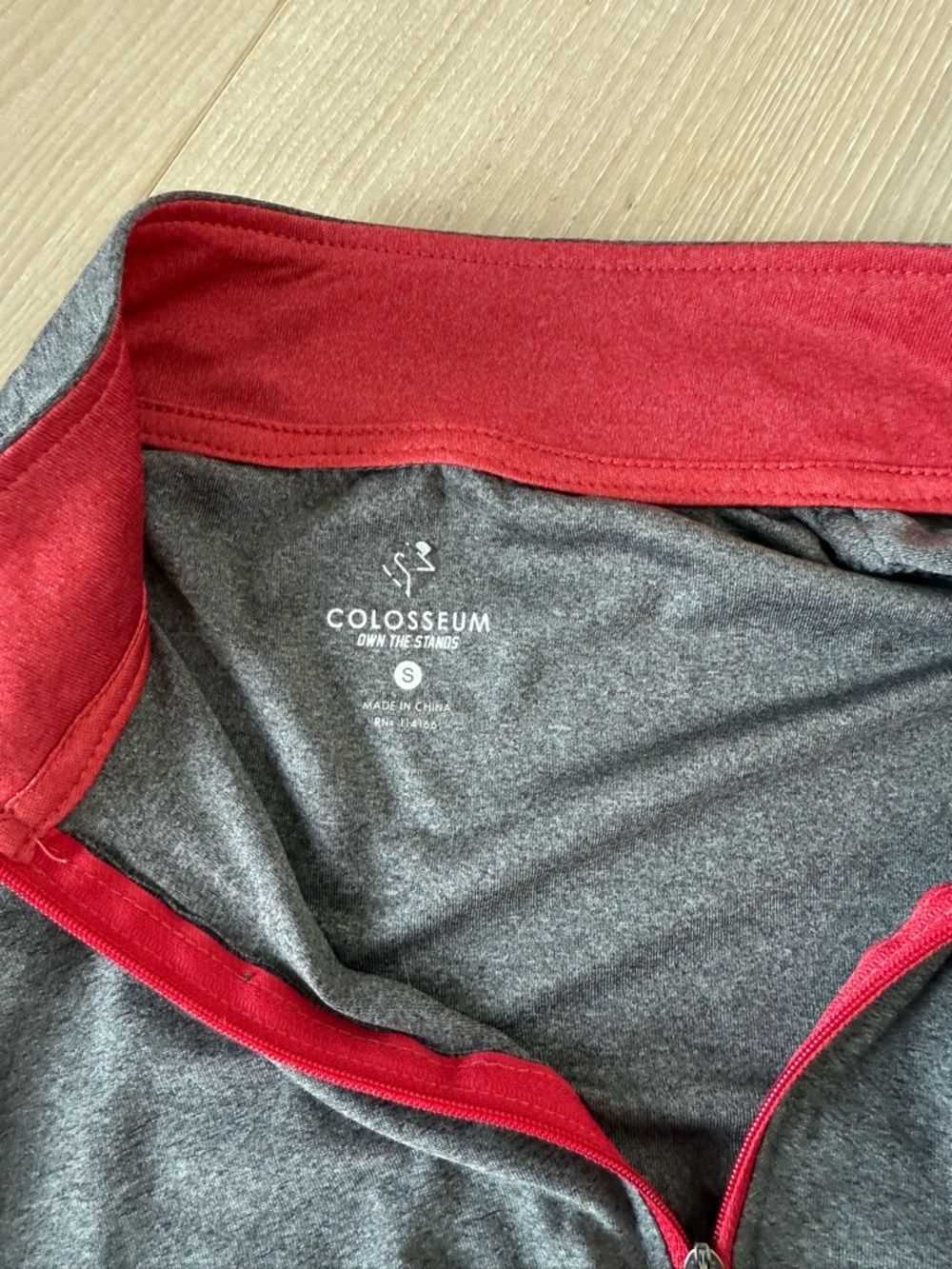 Colosseum Gray Quarter-Zip Pullover with Red Accents - Picture 3 of 3